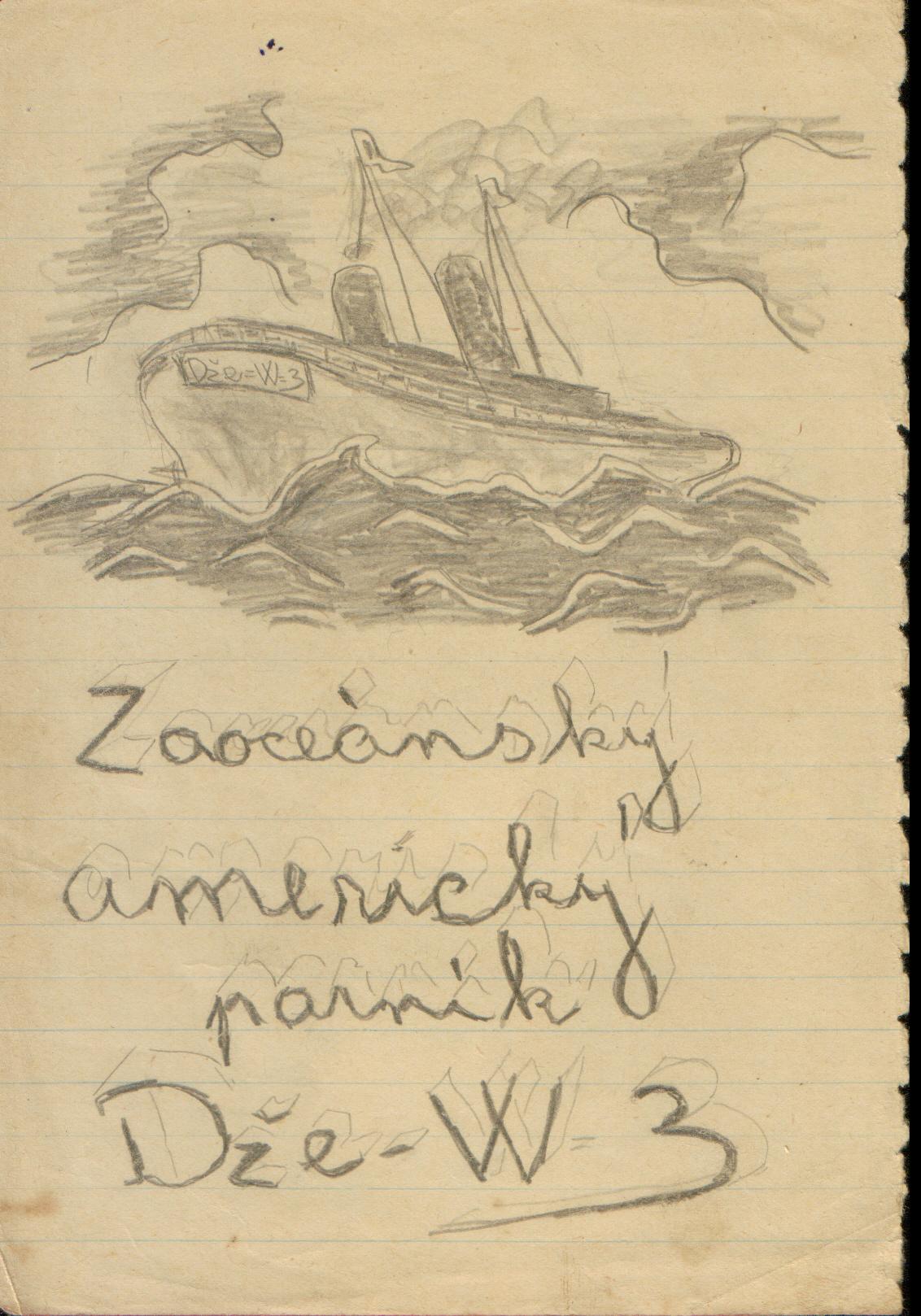 29 -Parník - tužka 14x20,5cm