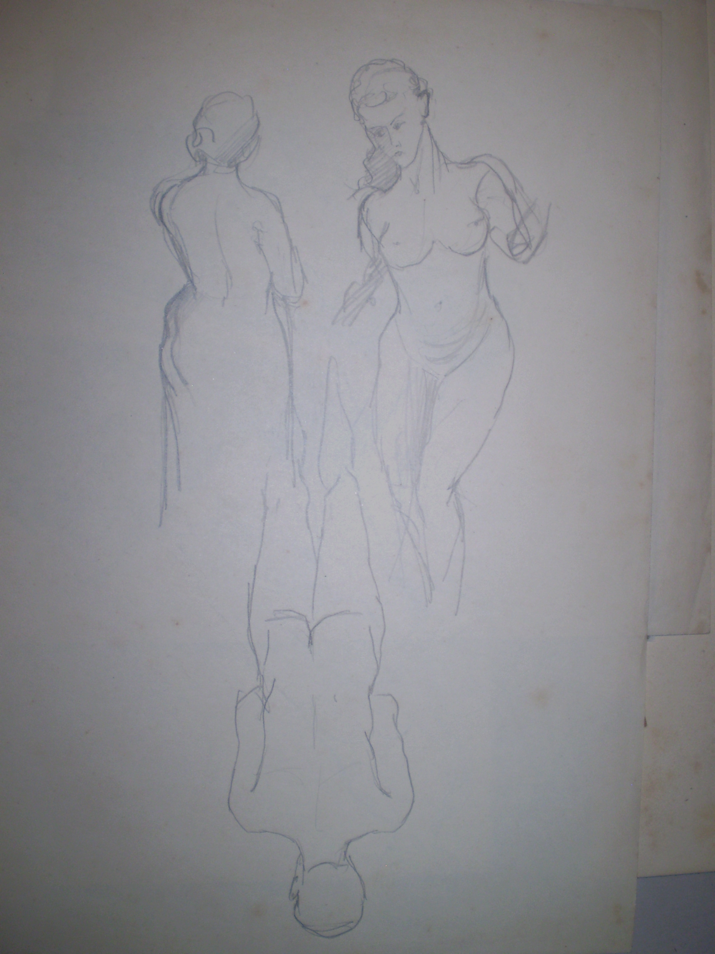 1956 - 035 - skici v Ostravě před vojnou - ženy