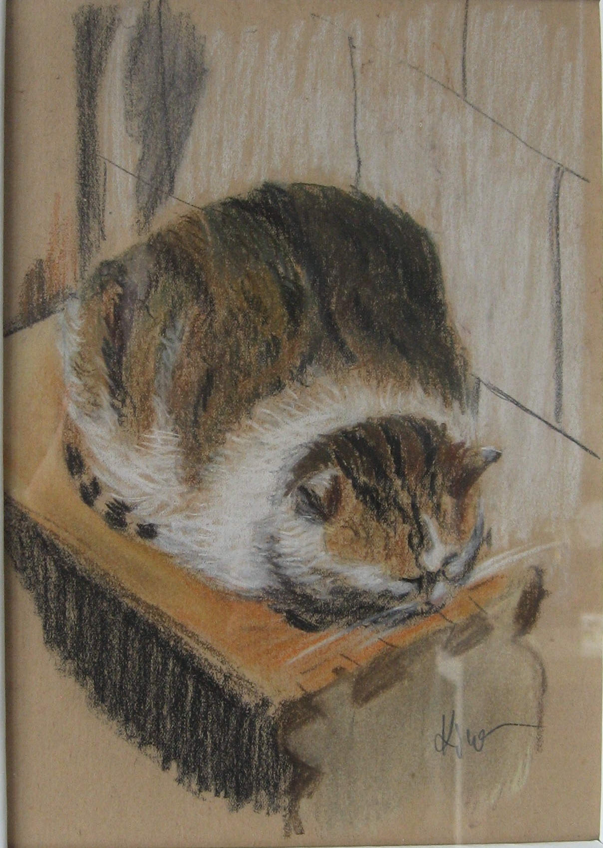 1959 - 004 - 0071-04 - kočka - pastel 26x18