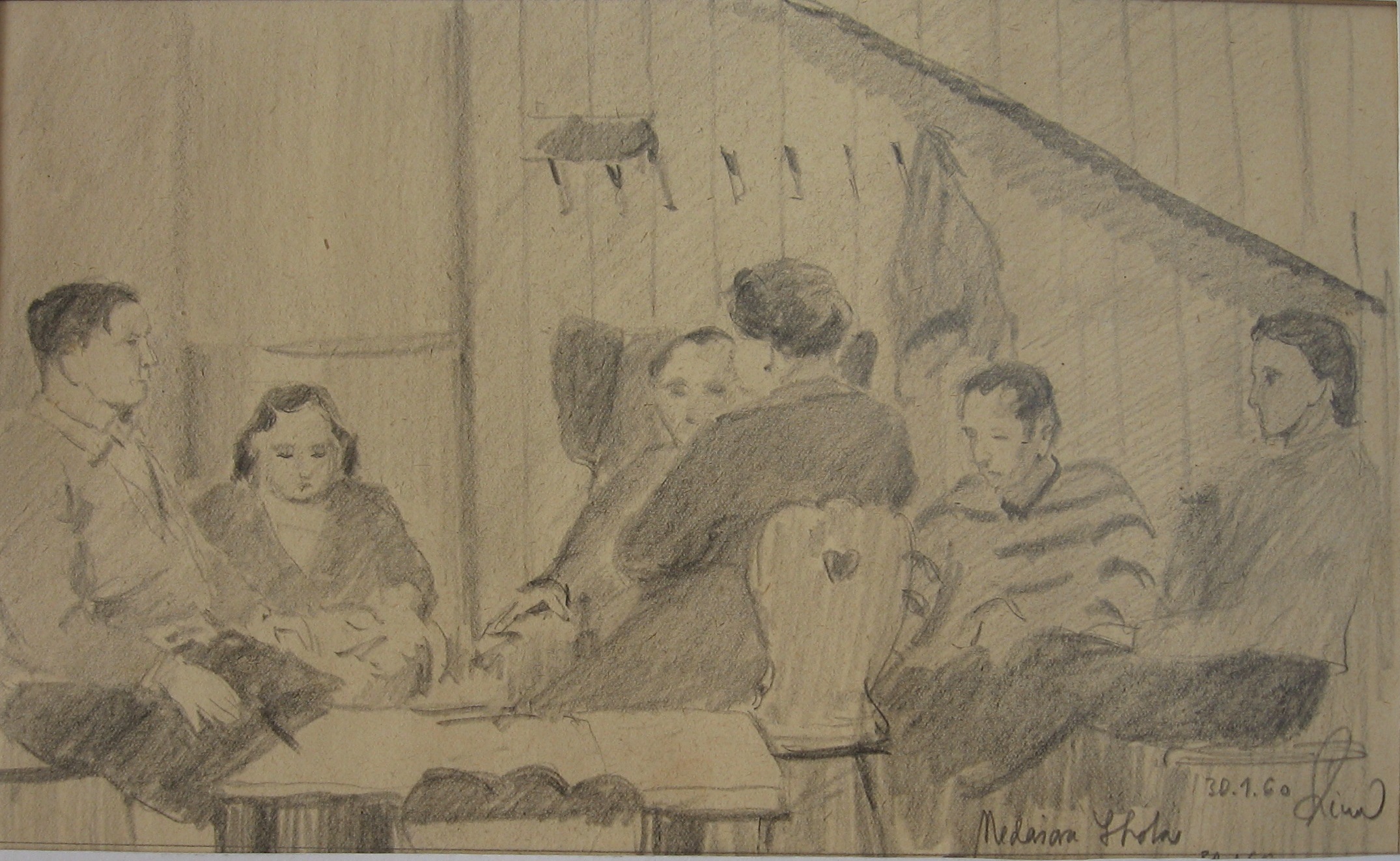 1960 - 009- 0587 - Na rekreaci - tužka 27,5x17