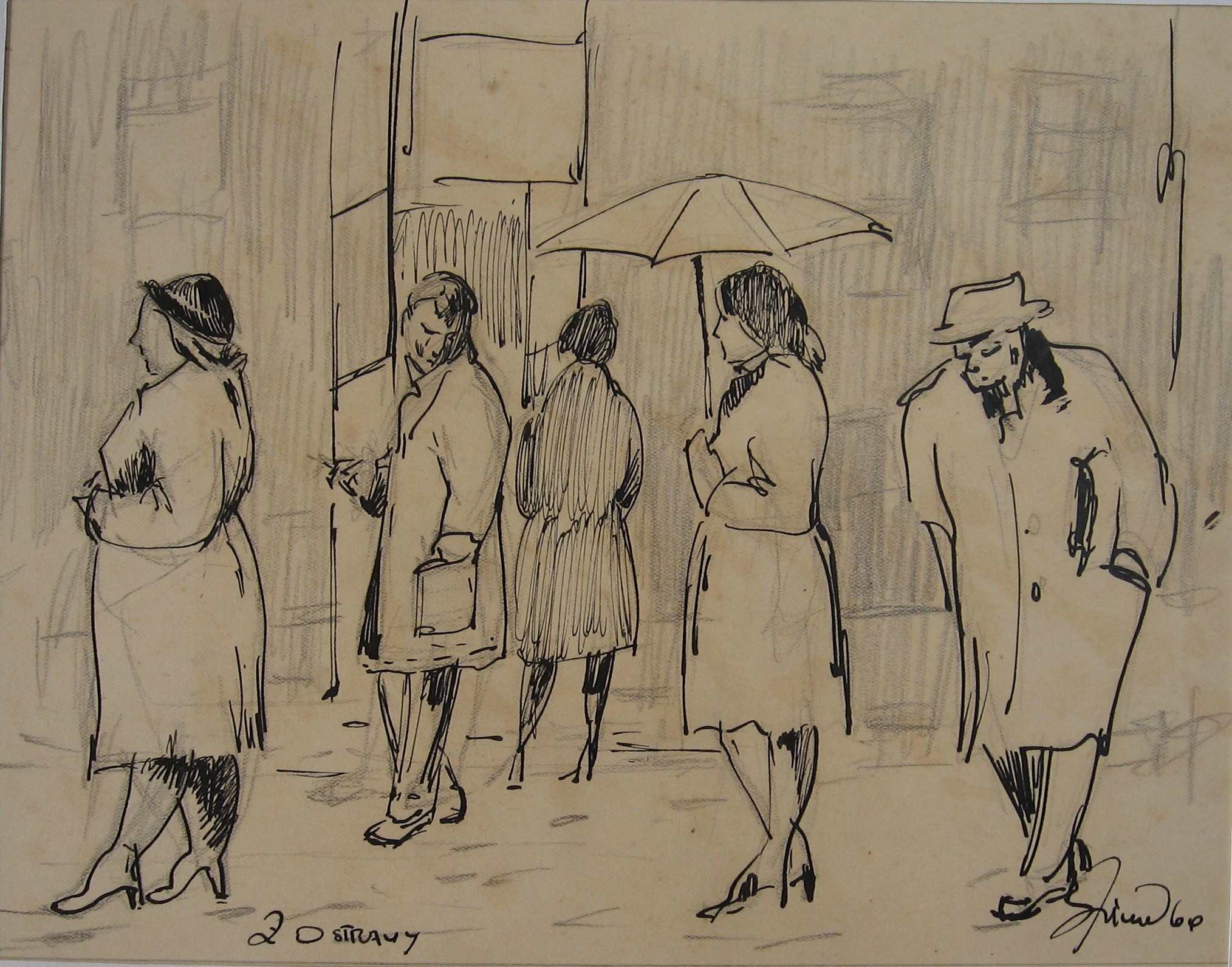 1960 - 011- 0589 -na ulici v Ostravě - tuž 22x15