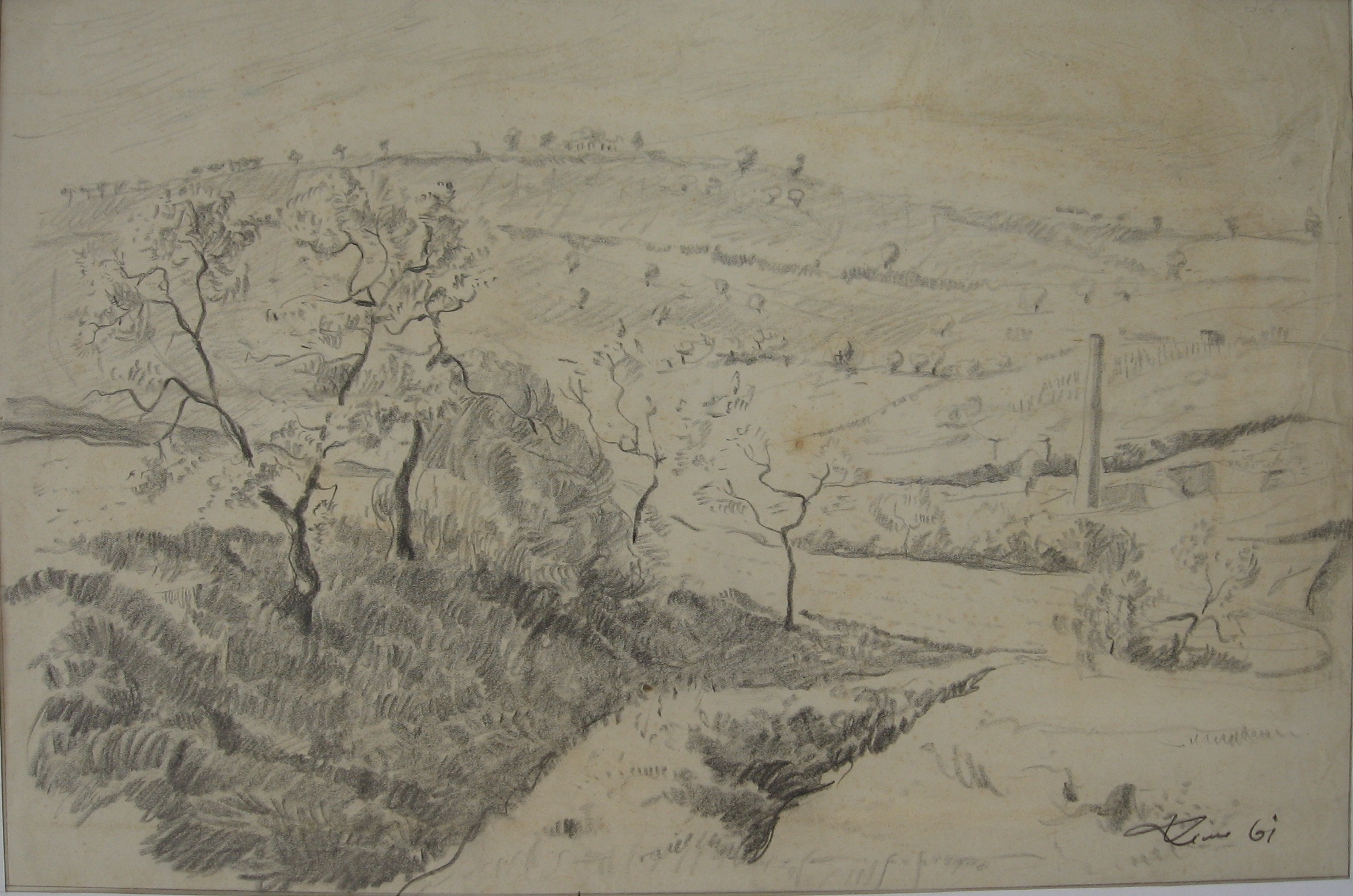 1961 - 034 - 0736 -  Polešovice - zbytky cihelny - tužka 47x31