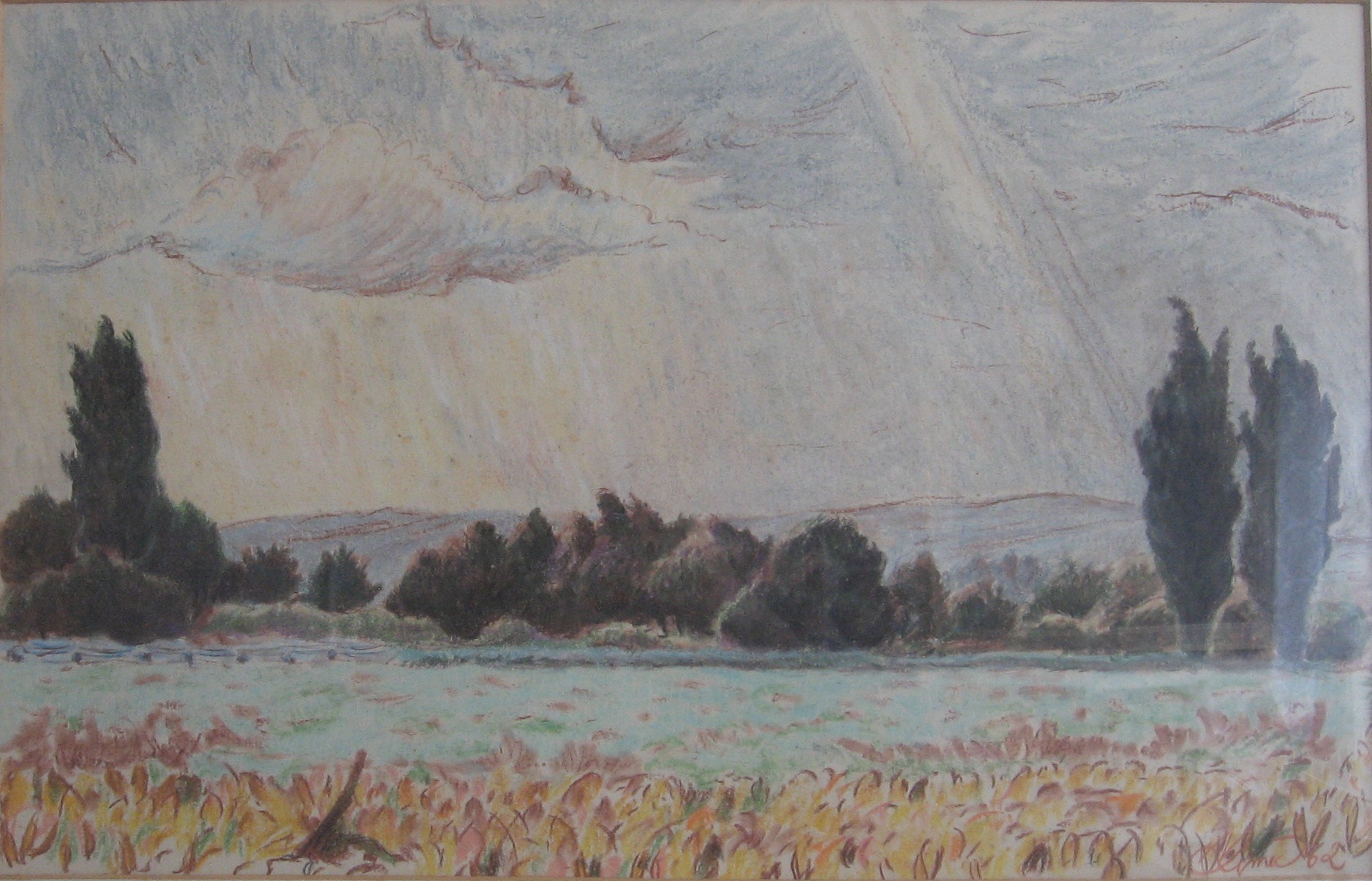 1962 - 004 - Brno u Komárova - pastel 56x38