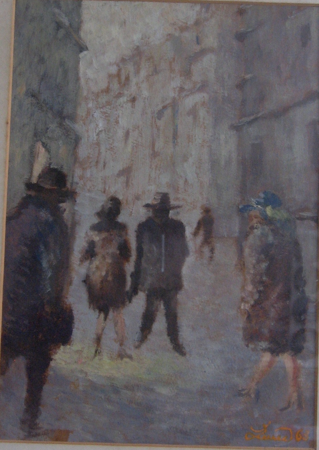 1963 - 007 - 0087 - Brno - Česká ulice ráno - Pastel 28x40