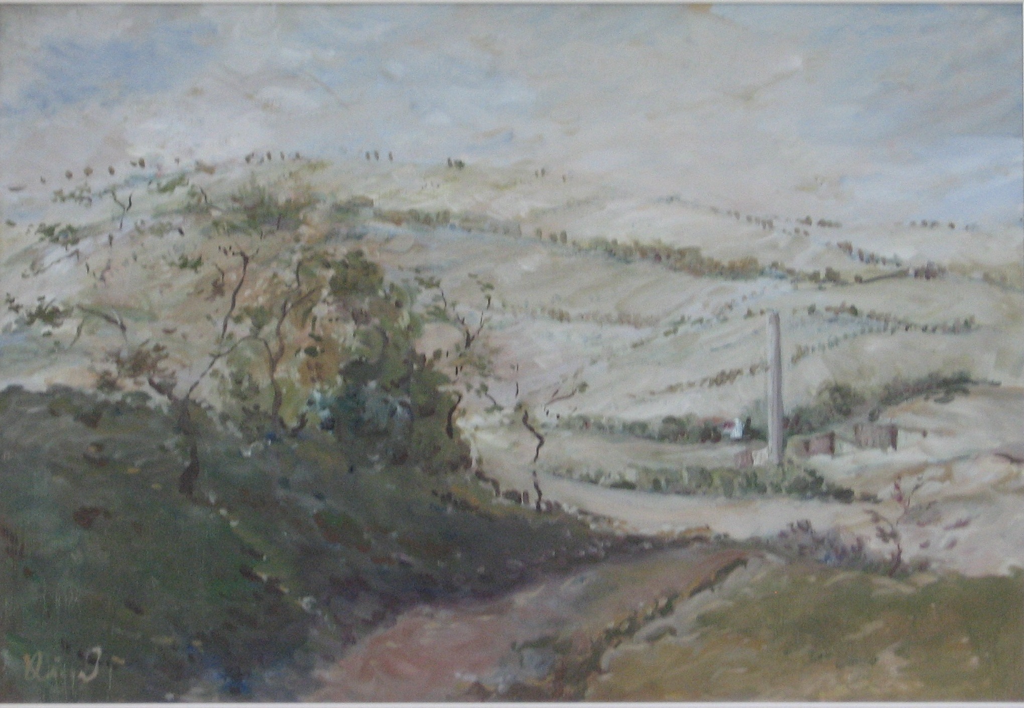 1983 - 034 - 0516 - Polešovice - bývalá cihelna - překližka olej 80x56