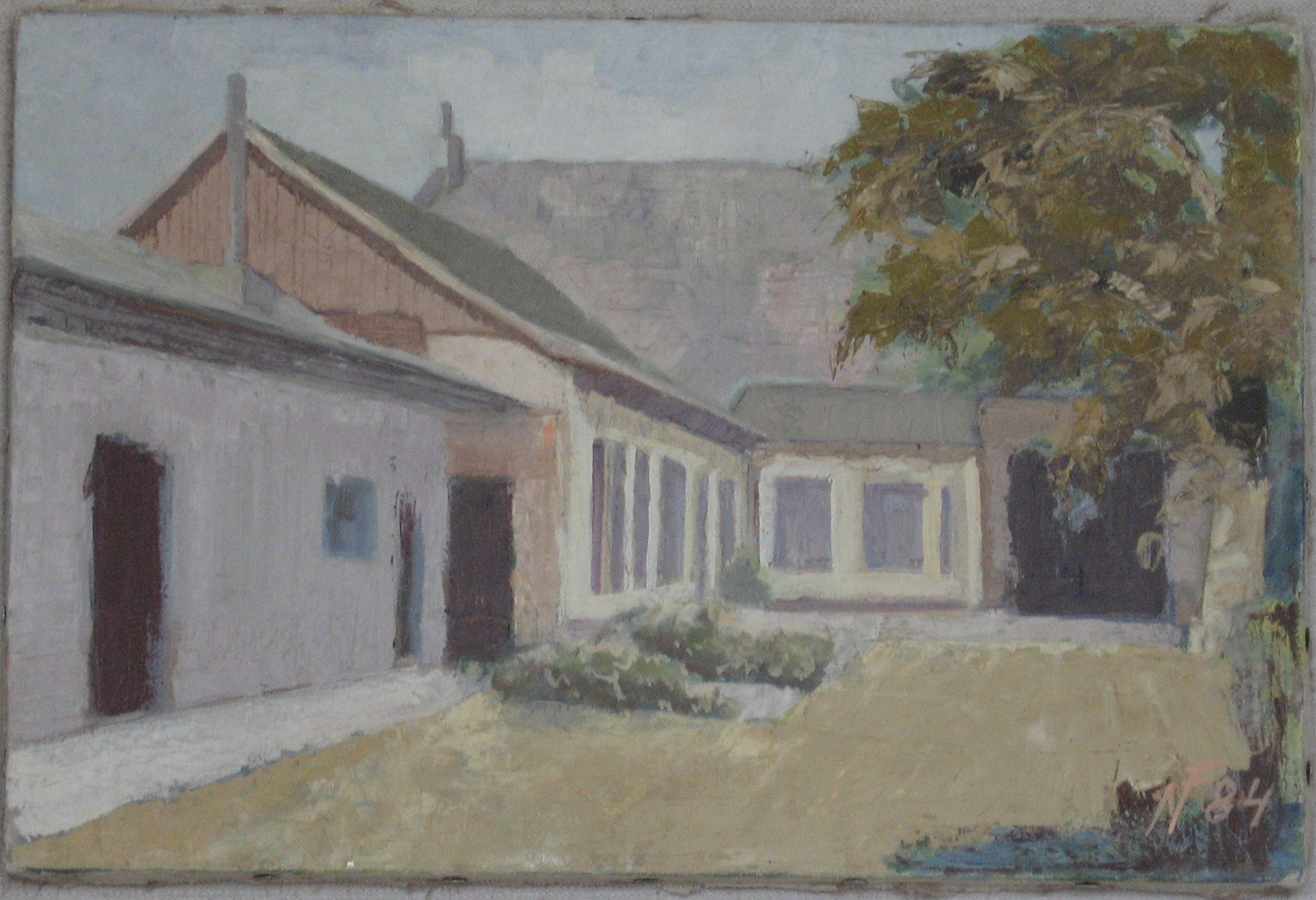 1984 - 038 - náš dvůr - plátno olej 60x40