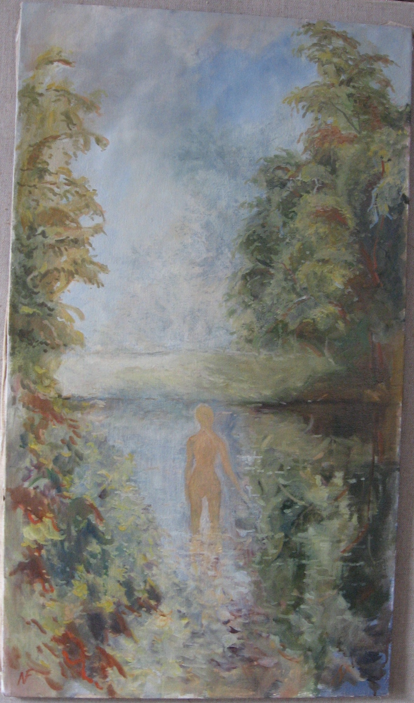 1985 - 041 -  0295 - koupání -plátno olej 60x105