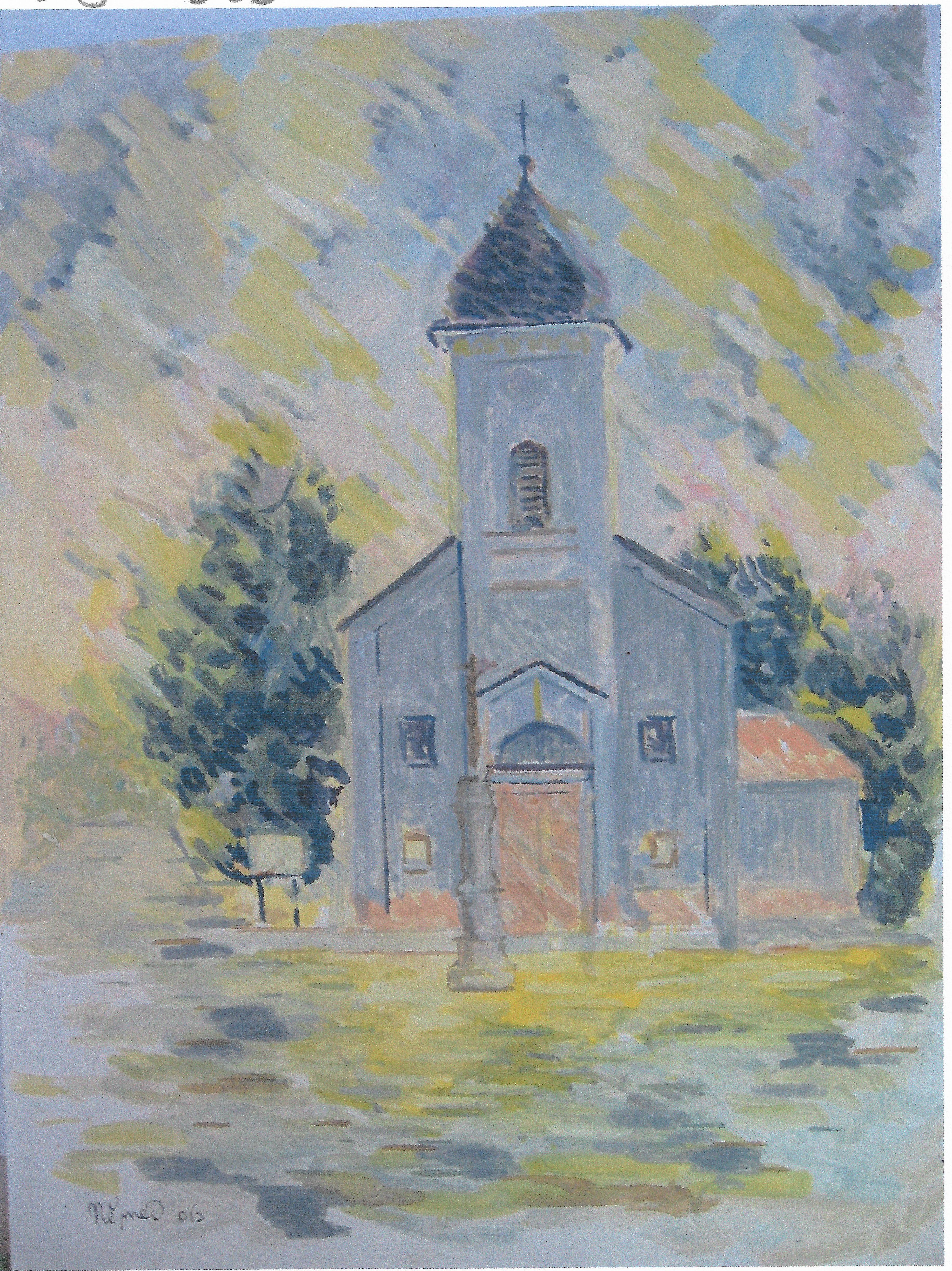 2006 -001 - 0315 - Babice kostel 30x40 - solilit olej